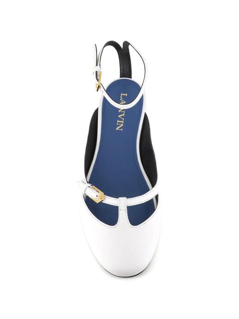 Lanvin buckle-strap flat pumps - White