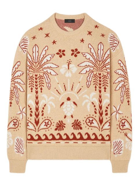Alanui Echoes Of The Island palm-tree sweater - Neutrals - zdjęcie produktu nr 1