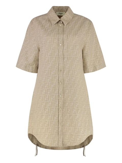 FENDI ff-motif pocket drawstring dress - Neutrals - zdjęcie produktu nr 1