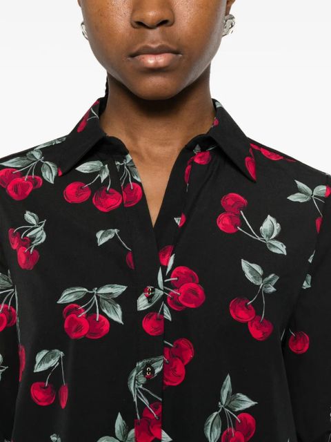 TWINSET cherry-print button-fastening shirt - Black