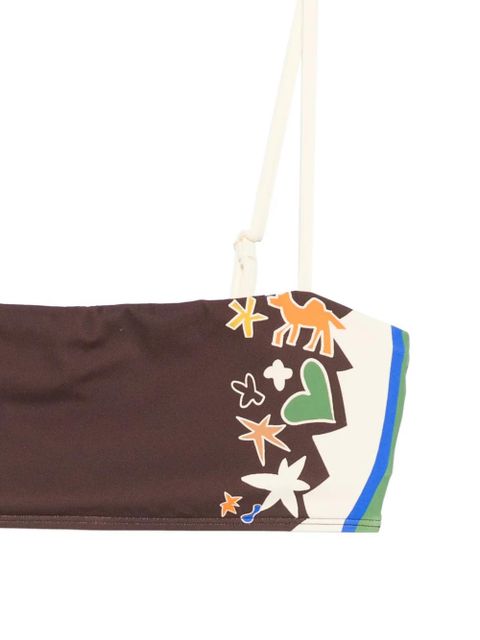 ALEMAIS Maroc printed bikini top - Brown