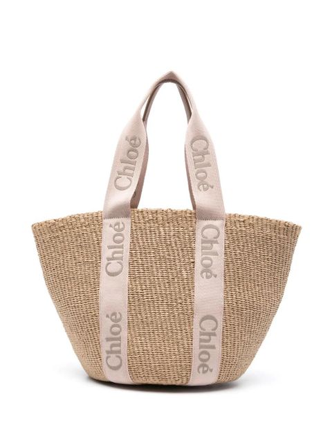 Chloé large Woody tote bag - Neutrals - zdjęcie produktu nr 1