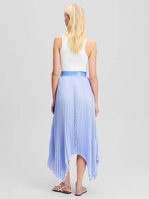 Karl Lagerfeld spódnica kolor niebieski midi rozkloszowana A2W12015 - zdjęcie produktu nr 2