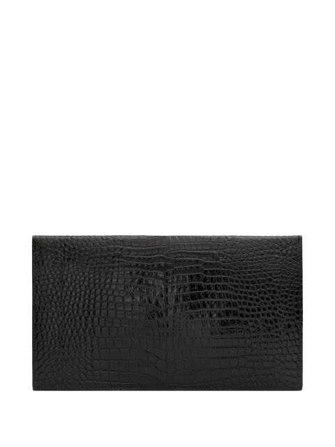 Saint Laurent Uptown crocodile-embossed clutch bag - Black - zdjęcie produktu nr 2