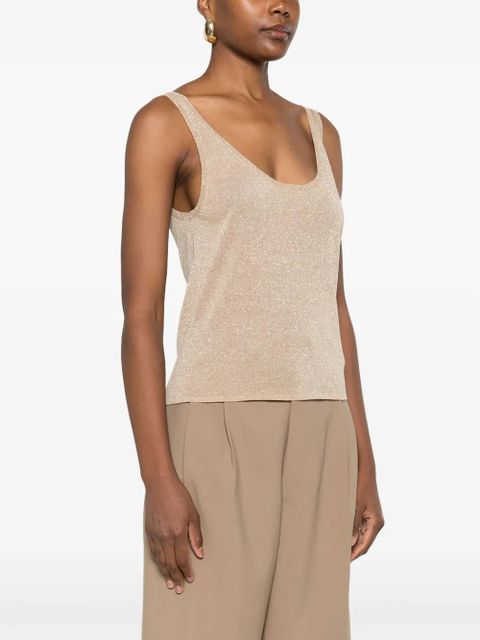 Saint Laurent lurex knitted tank top - Neutrals