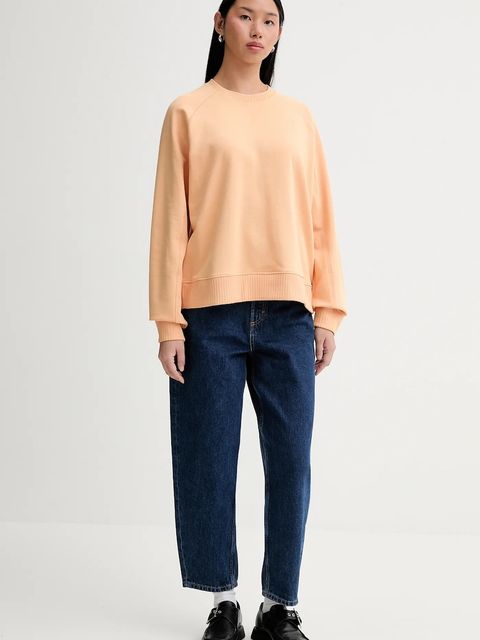 Marc O'Polo bluza bawełniana damska kolor pomarańczowy gładka 5000007895