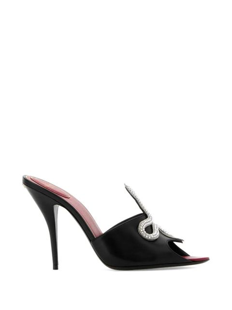 Valentino Garavani Coeur Vipère crystal-embellished sandals - Black - zdjęcie produktu nr 1