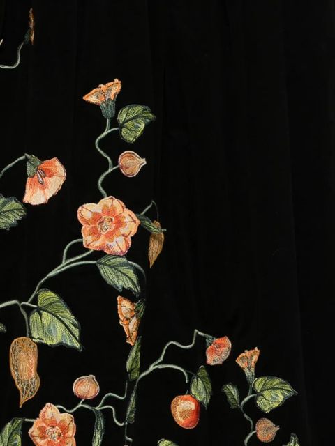 Agua By Agua Bendita Tangelo Uchuva floral embroidered skirt - Black