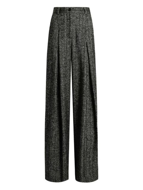 Dolce & Gabbana pleated tweed trousers - Black - zdjęcie produktu nr 1