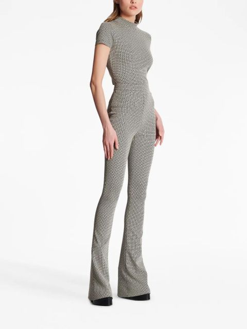 Balmain monogram jacquard flared trousers - Grey