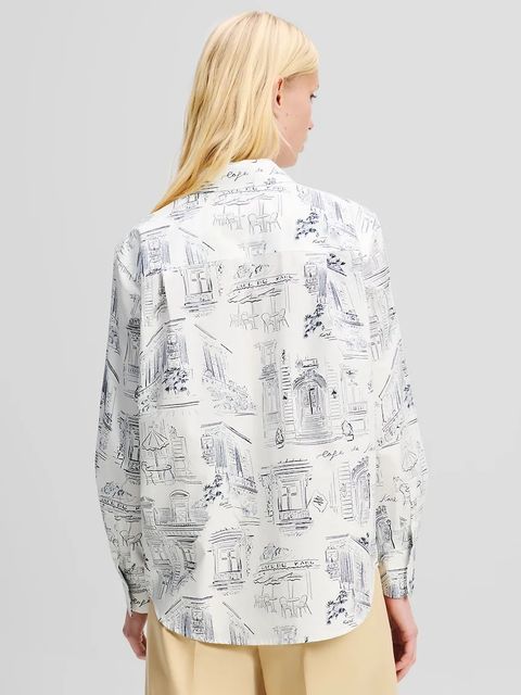 Karl Lagerfeld koszula bawełniana damska kolor biały relaxed z kołnierzykiem klasycznym A2W11023 - zdjęcie produktu nr 2