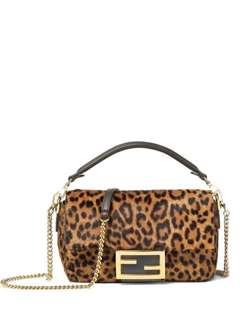 FENDI mini Baguette® leopard-print chain tote bag - Brown - zdjęcie produktu nr 1