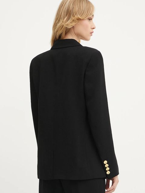 Marciano by Guess marynarka ARIANA kolor czarny dwurzędowa gładka 5YGN15 7341A