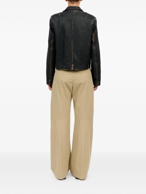 MM6 Maison Margiela buttoned leather jacket - Black
