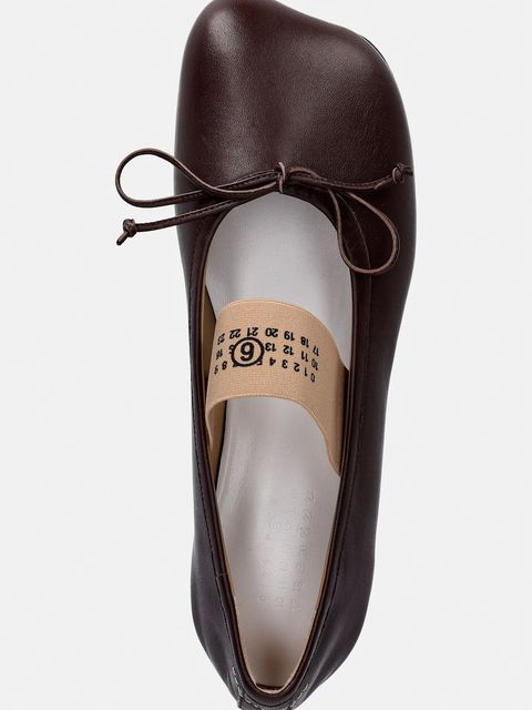 MM6 Maison Margiela baleriny skórzane