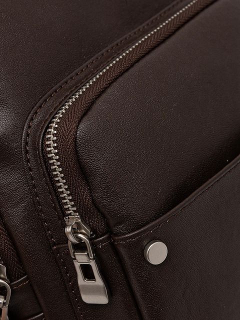 Answear.LAB plecak skórzany damski kolor brązowy mały gładki