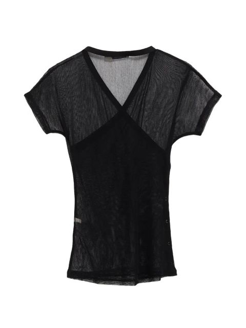 Paloma Wool Olimpia sheer wrap-style t-shirt - Black - zdjęcie produktu nr 2