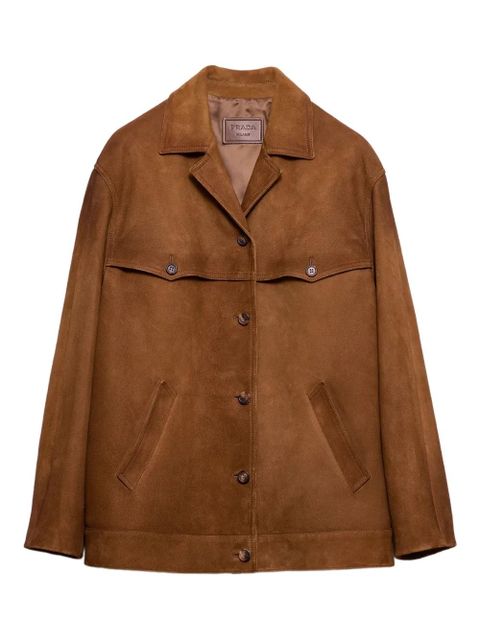 Prada suede shirt jacket - Brown - zdjęcie produktu nr 1