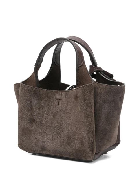 Tod's micro logo-charm suede tote bag - Brown - zdjęcie produktu nr 2