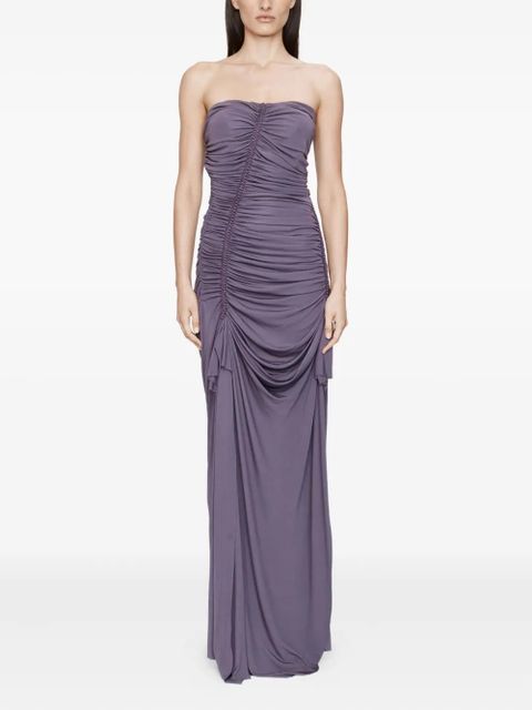 Christopher Esber Shibari ruche strapless jersey maxi dress - Purple - zdjęcie produktu nr 2