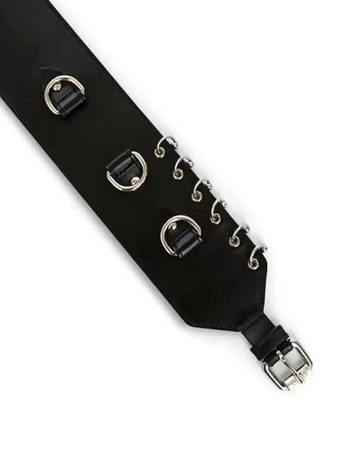 ISABEL MARANT leather D-ring chain belt - Black