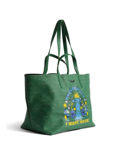 Zadig&Voltaire large monogram tote bag - Green