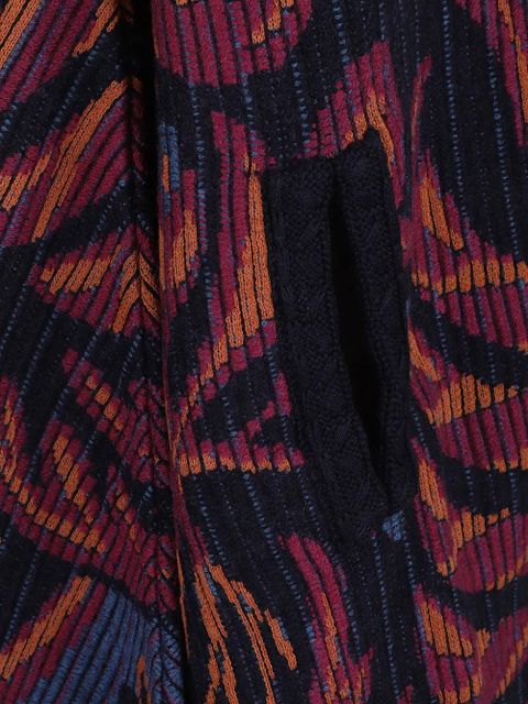 ETRO floral-jacquard tassel-detail cape - Red