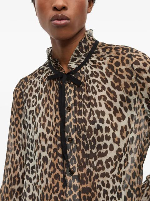 GANNI leopard-print blouse - Neutrals