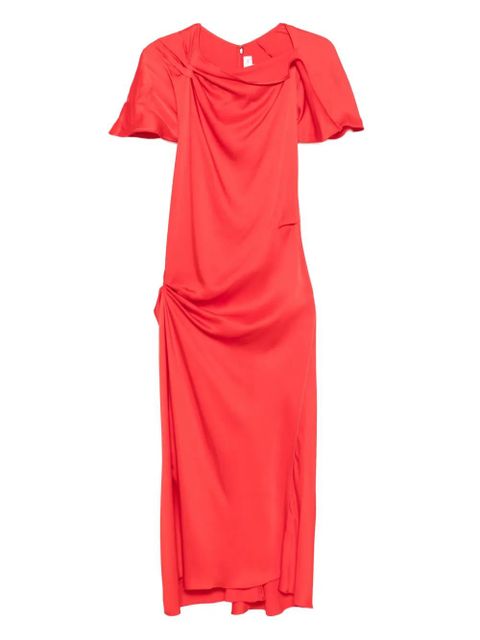 Victoria Beckham draped-shoulder midi dress - Red - zdjęcie produktu nr 1