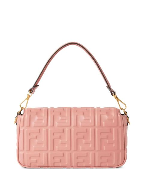 FENDI Baguette® FF motif-embossed shoulder bag - Pink