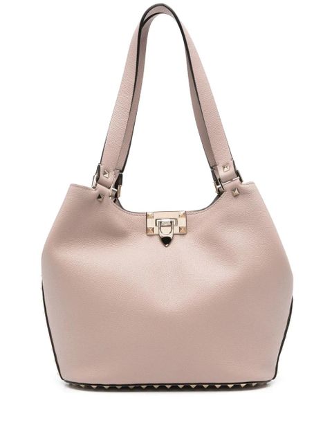 Valentino Garavani Rockstud leather shoulder bag - Neutrals - zdjęcie produktu nr 1