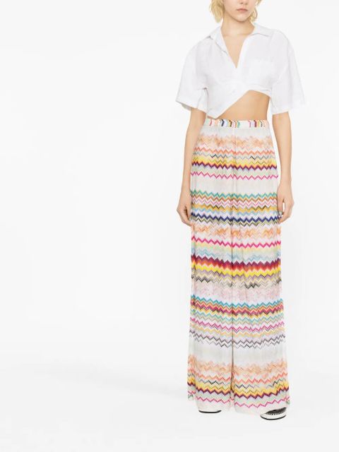 Missoni zigzag wide-leg trousers - Blue