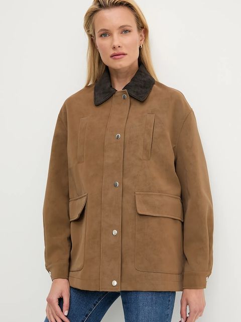 Answear.LAB kurtka kolor brązowy przejściowa oversize - zdjęcie produktu nr 1