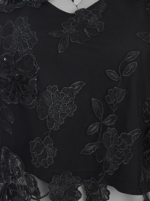ROTATE BIRGER CHRISTENSEN mesh flower top - Black - zdjęcie produktu nr 2