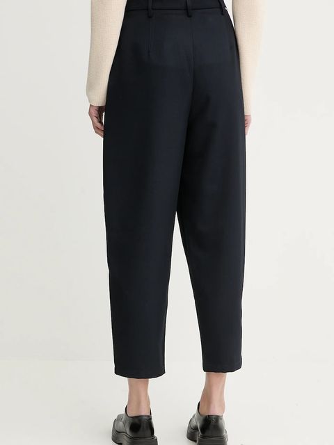 Marc O'Polo spodnie damskie kolor granatowy fason cygaretki high waist 5000007591