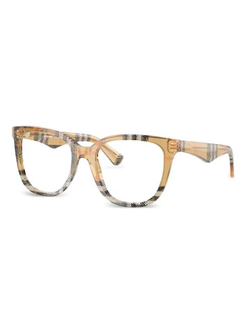 Burberry Eyewear checked square-frame glasses - Brown