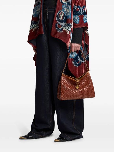 ETRO medium woven Vela shoulder bag - Brown - zdjęcie produktu nr 2