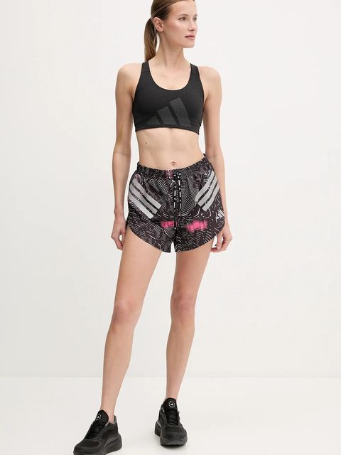 adidas Performance szorty do biegania kolor czarny wzorzyste high waist JC7389