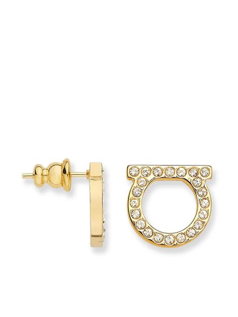 Ferragamo Gancini crystal-embellishment earrings - Gold - zdjęcie produktu nr 2