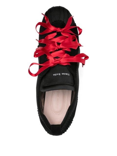 Simone Rocha Ballerina Grip satin ribbon sneakers - Black