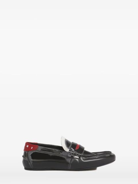Marni penny-strap leather loafers - Black