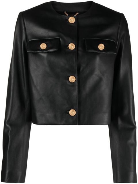 Versace Medusa leather jacket - Black