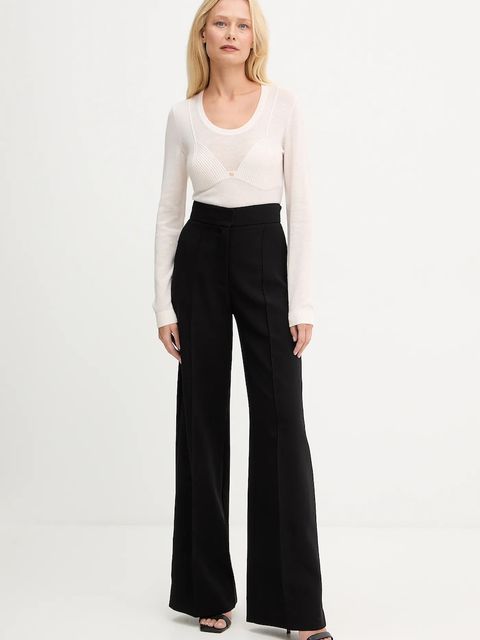 Elisabetta Franchi sweter z dodatkiem wełny damski kolor beżowy lekki MK35S57E2