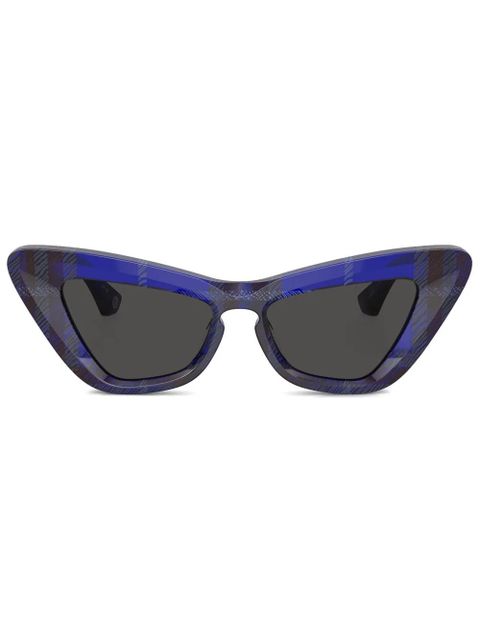 Burberry Eyewear check cat-eye sunglasses - Blue - zdjęcie produktu nr 1