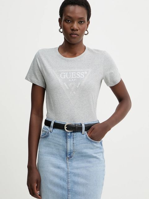 Guess t-shirt bawełniany damski kolor szary W5BI18 I3Z14