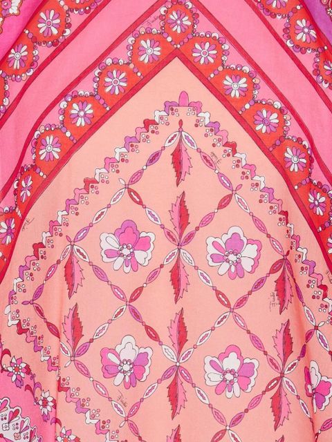 PUCCI tie-sleeve patterned beach dress - Pink