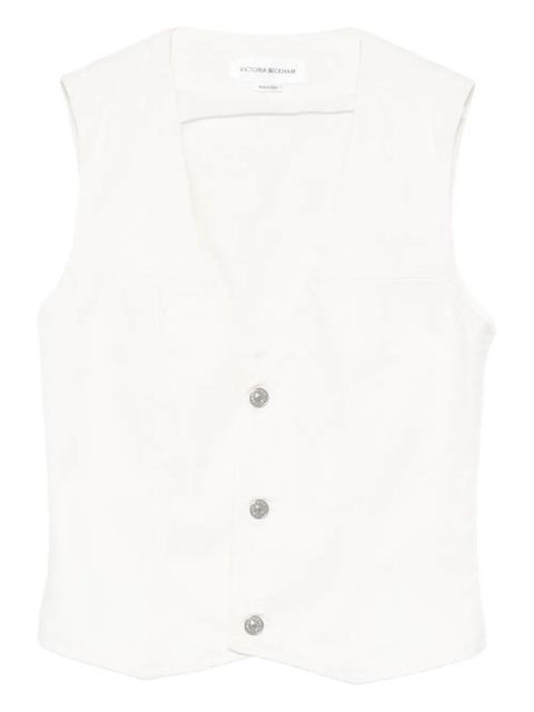 Victoria Beckham button-fastening sleeveless vest - White - zdjęcie produktu nr 1