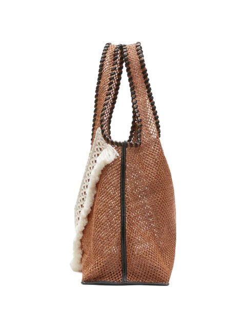 3.1 Phillip Lim fringed woven tote bag - Brown