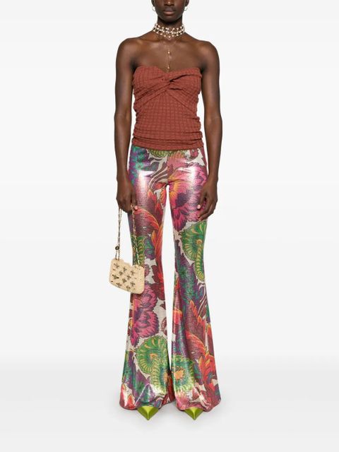 ETRO floral-print laminated trousers - Pink - zdjęcie produktu nr 2