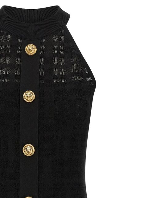 Balmain button knitted mini dress - Black